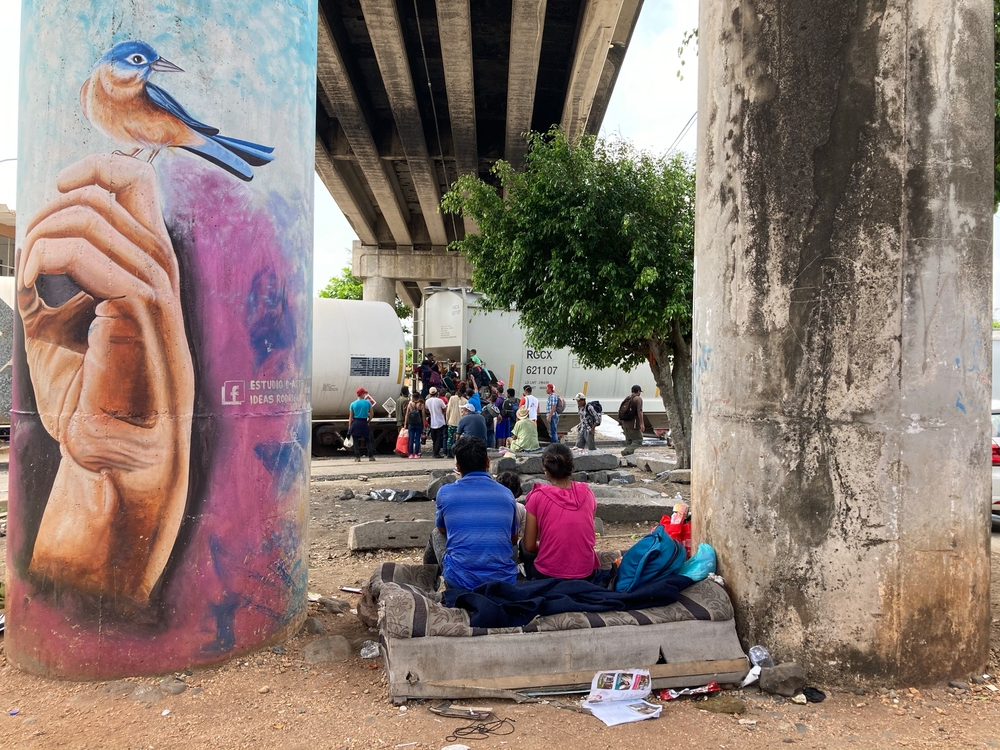 Migrantes na cidade de Coatzacoalcos