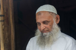 Mohamed Hussein, de 65 anos, vive há cinco anos no Campo 16 para refugiados rohingya, no Bangladesh. 