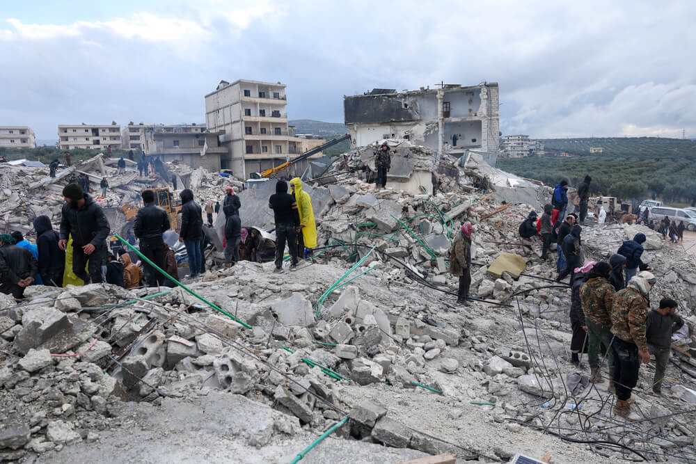O impacto do terramoto de 6 de fevereiro de 2023. Província de Idlib, Noroeste da Síria.