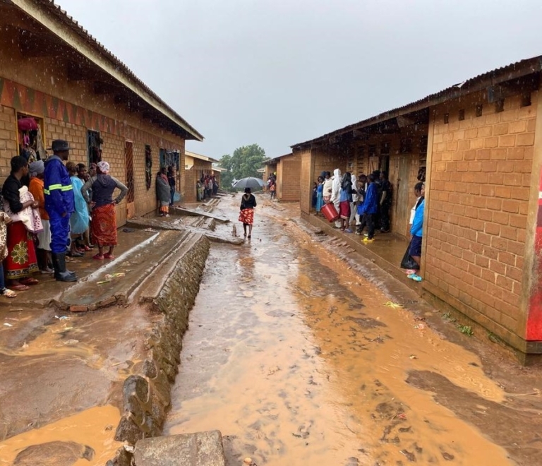 Campo para pessoas deslocadas no Malawi, na sequência do ciclone Freddy