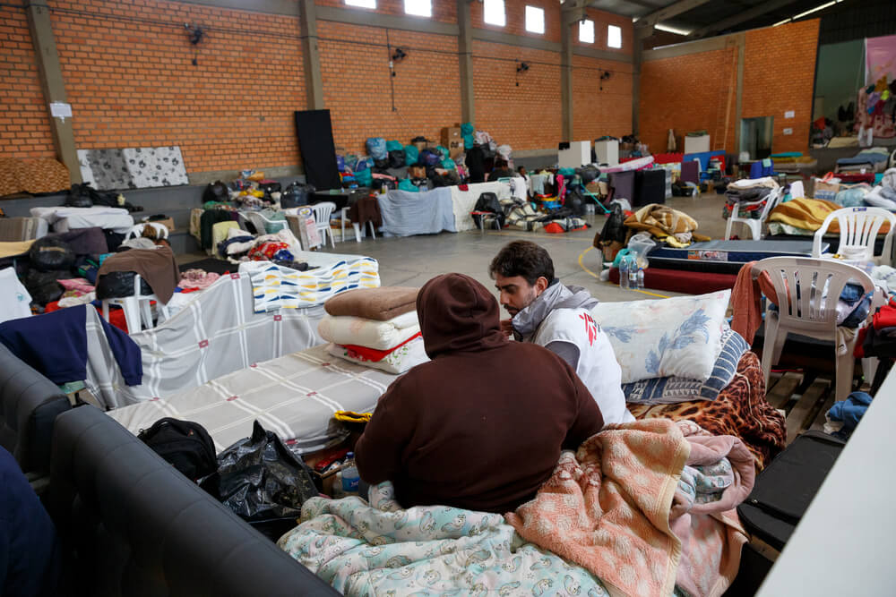A MSF está a trabalhar num abrigo na cidade de Canoas, com vítimas das cheias no Sul do Brasil.