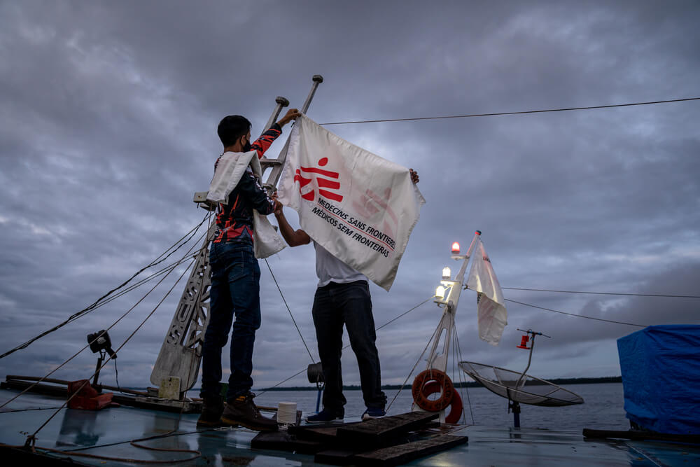 A clínica móvel da MSF viajou durante 8 dias pelo rio Anapu, na região amazónica do Pará, Brasil.