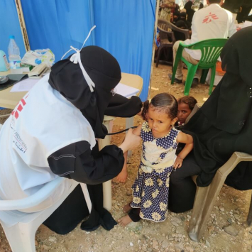 Clínica móvel da MSF em Abs, no Iémen.