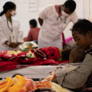 Centro de alimentação terapêutica da MSF para pacientes internados em Ambovombe, Madagascar.