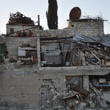 Destruição em Kobane, no norte da Síria.